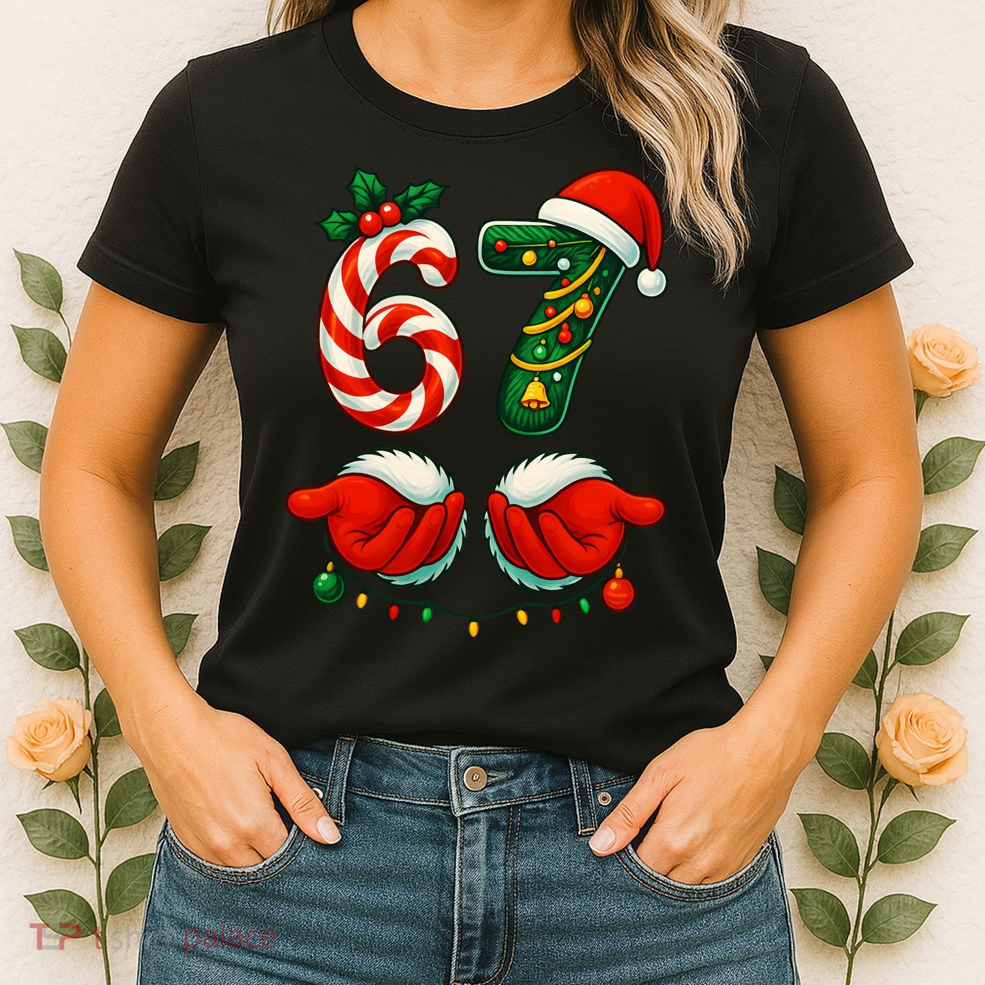 67 Christmas 6-7 Meme Festive Gen Alpha Slang Women's T-Shirt