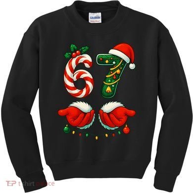 67 Christmas 6-7 Meme Festive Gen Alpha Slang Kids Sweatshirt