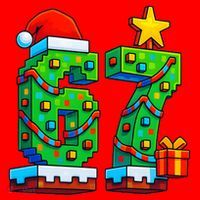 67 Christmas 6-7 Gaming School Meme Six Seven Gamer Santa Hat thumb 1