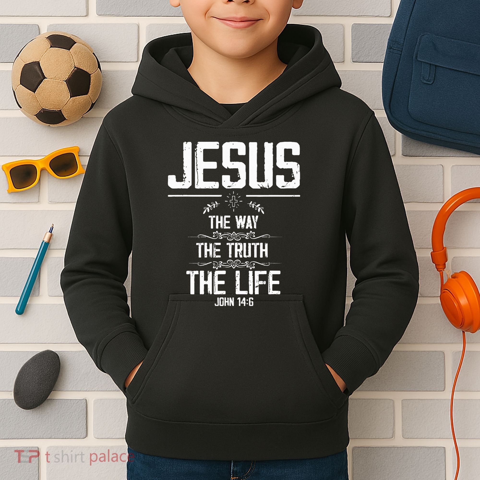6 Christian Bible Verse Kids Hoodie