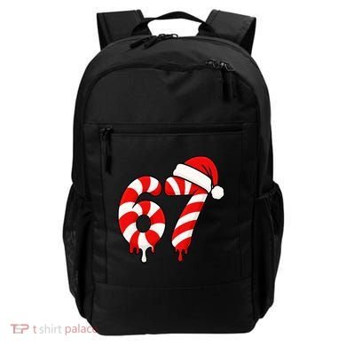 67 Christmas Candy Cane Number Sixty Seven Santa  Backpack