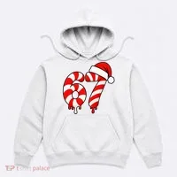 67 Christmas Candy Cane Number Sixty Seven Santa  Hoodie thumb 0