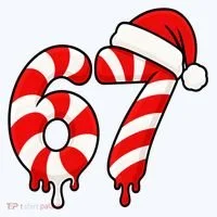 67 Christmas Candy Cane Number Sixty Seven Santa  Hoodie thumb 2