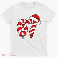67 Christmas Candy Cane Number Sixty Seven Santa  T-Shirt thumb 0
