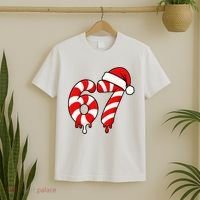67 Christmas Candy Cane Number Sixty Seven Santa  T-Shirt thumb 2