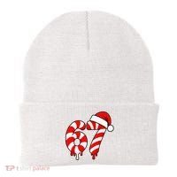 67 Christmas Candy Cane Number Sixty Seven Santa  Beanie thumb 0