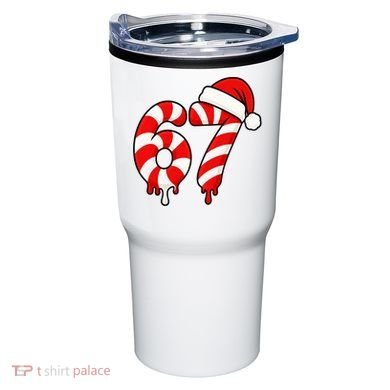 67 Christmas Candy Cane Number Sixty Seven Santa  Tumbler