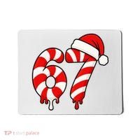 67 Christmas Candy Cane Number Sixty Seven Santa  Mousepad thumb 0