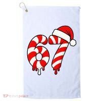 67 Christmas Candy Cane Number Sixty Seven Santa  Golf Towel thumb 0
