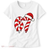 67 Christmas Candy Cane Number Sixty Seven Santa  Women's T-Shirt thumb 0