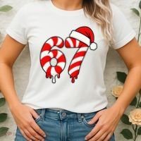 67 Christmas Candy Cane Number Sixty Seven Santa  Women's T-Shirt thumb 2