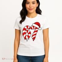 67 Christmas Candy Cane Number Sixty Seven Santa  Women's T-Shirt thumb 4