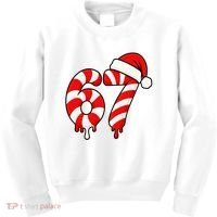 67 Christmas Candy Cane Number Sixty Seven Santa  Kids Sweatshirt thumb 0