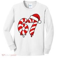 67 Christmas Candy Cane Number Sixty Seven Santa  Kids Long Sleeve Shirt thumb 0
