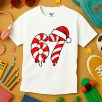 67 Christmas Candy Cane Number Sixty Seven Santa  Kids T-Shirt thumb 3