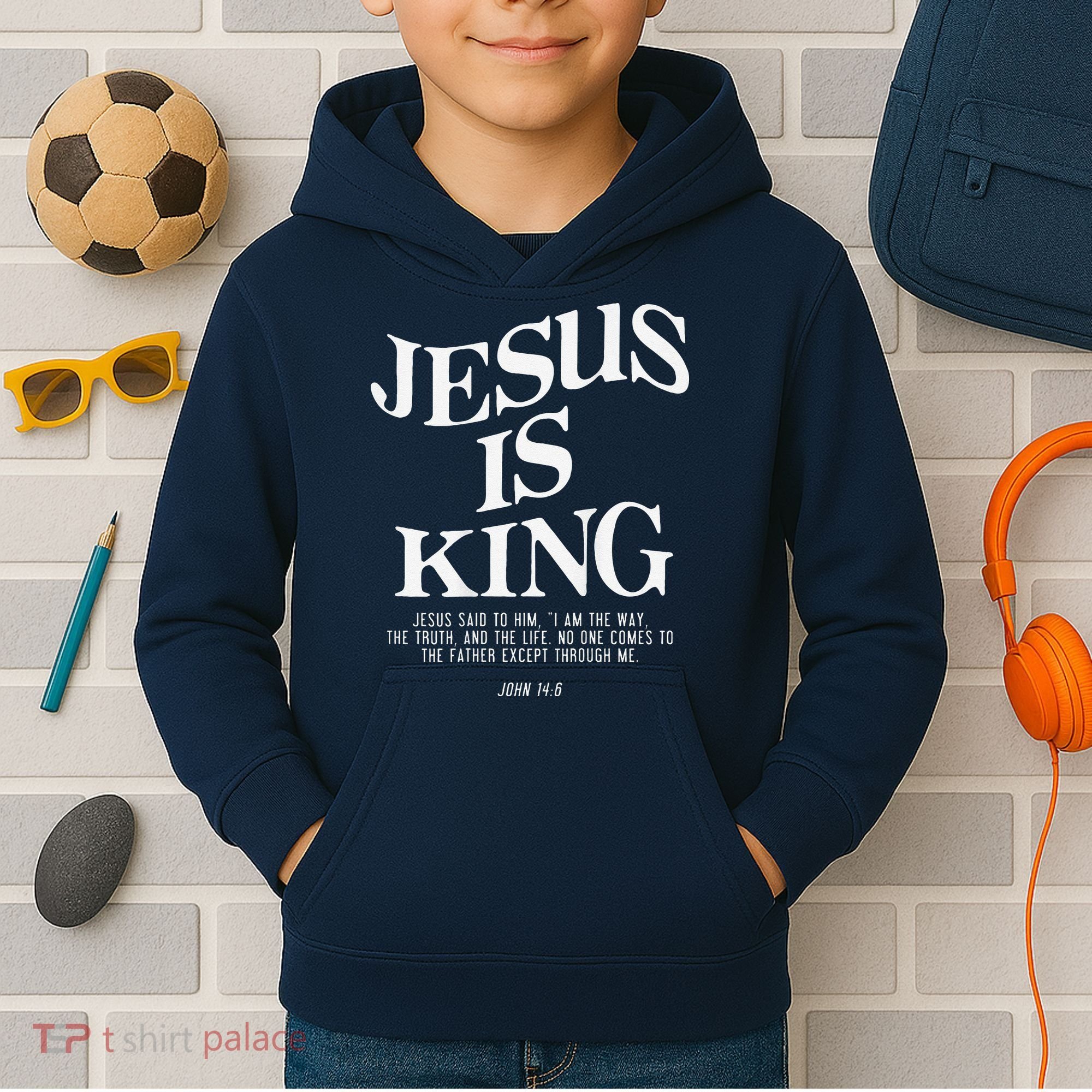 6 Costume Christian (On Back) Kids Hoodie