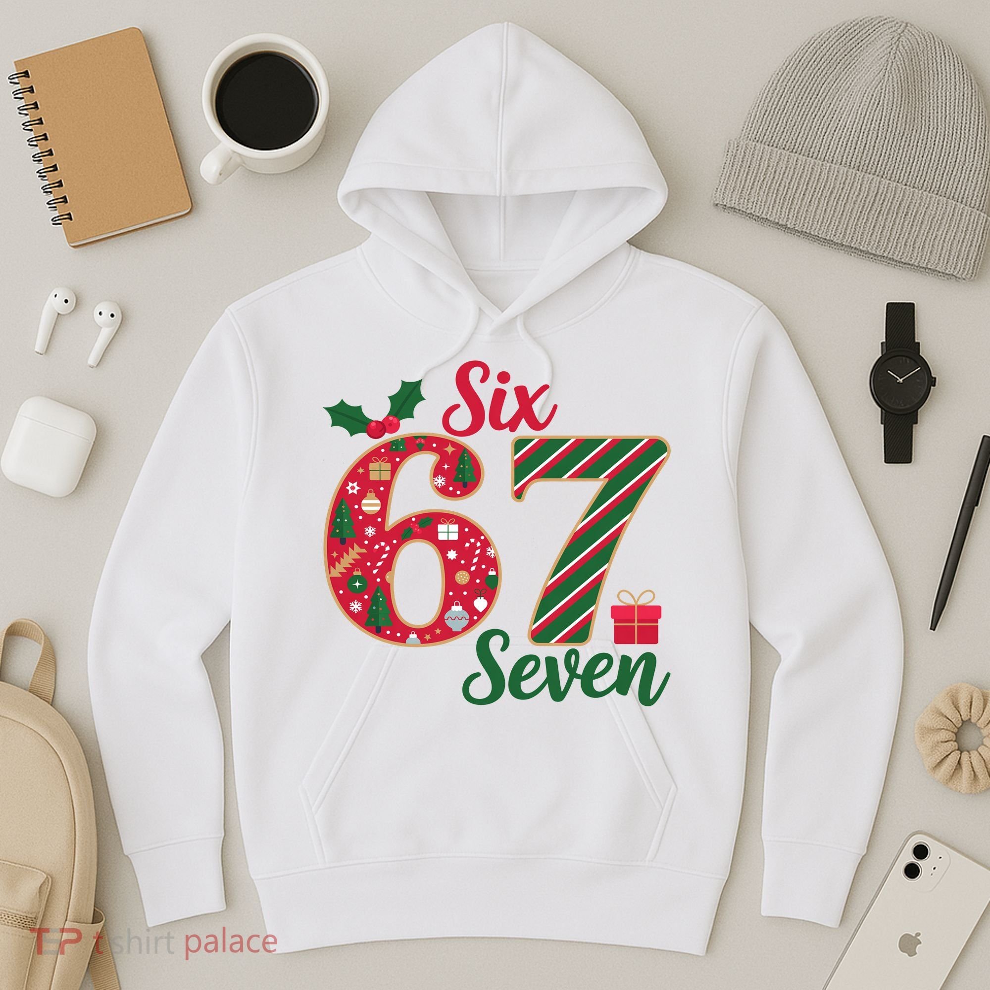 67 Christmas Festive 6-7 Six Seven Meme Hoodie