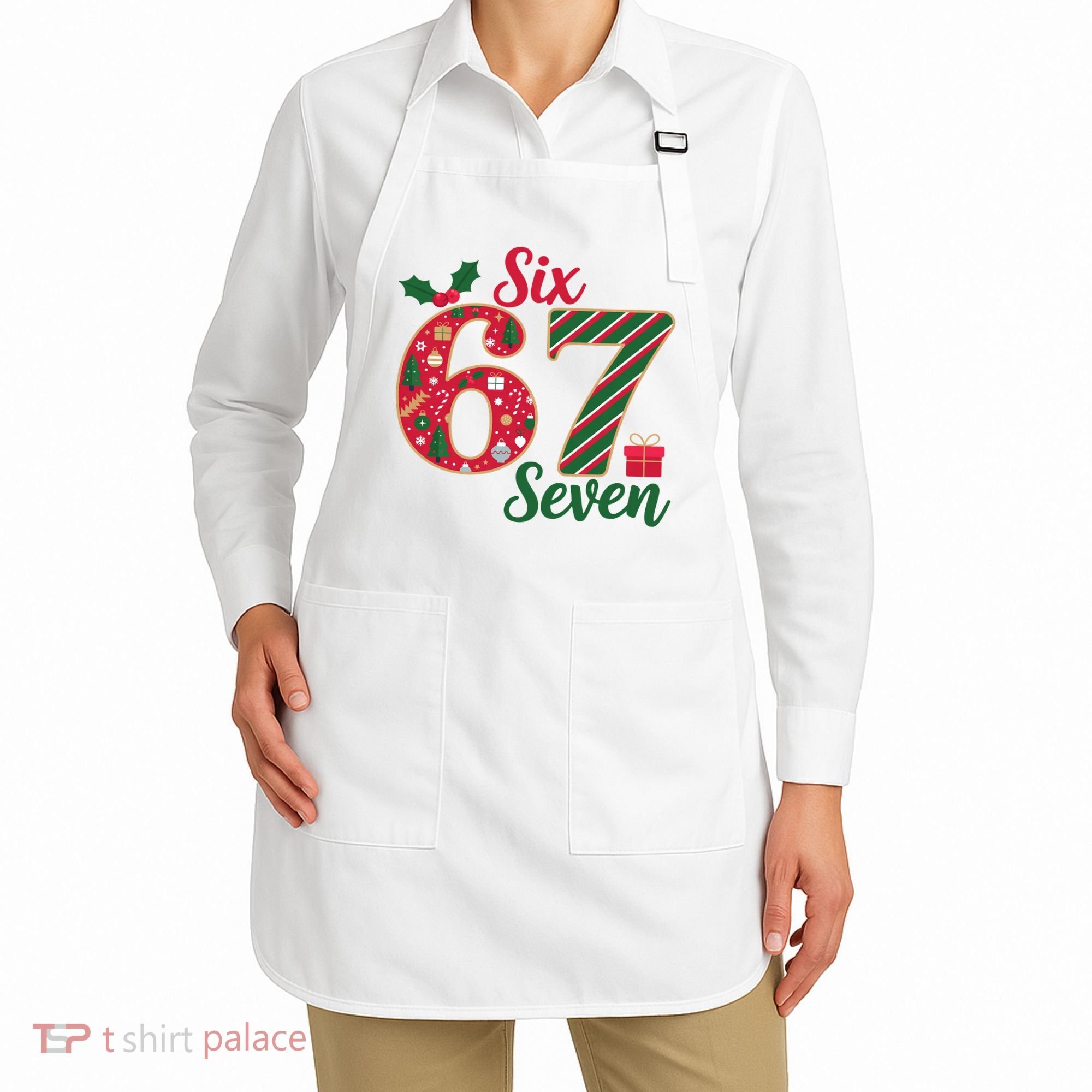67 Christmas Festive 6-7 Six Seven Meme Apron