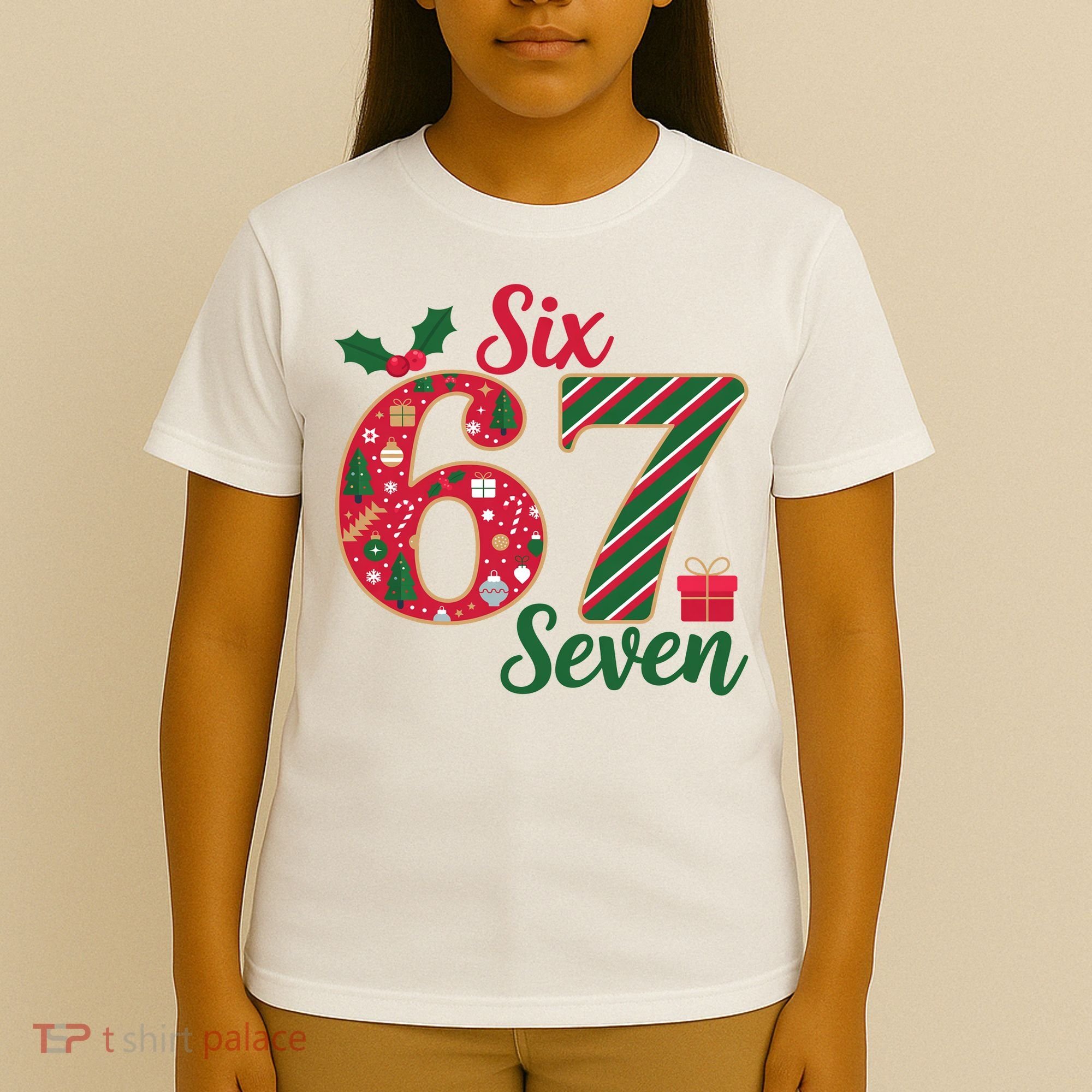 67 Christmas Festive 6-7 Six Seven Meme T-Shirt
