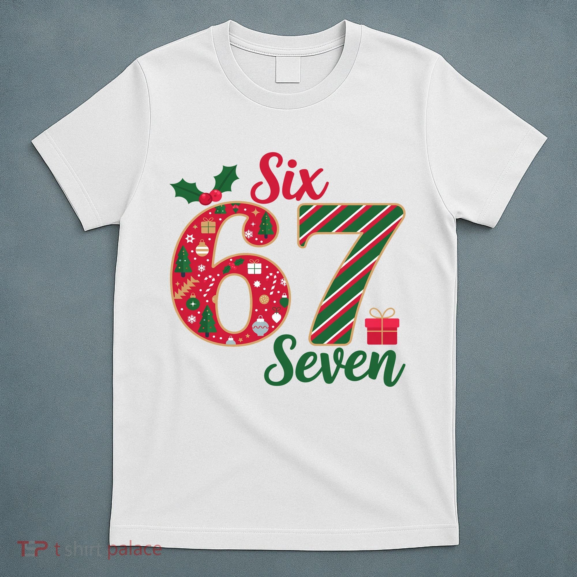 67 Christmas Festive 6-7 Six Seven Meme T-Shirt