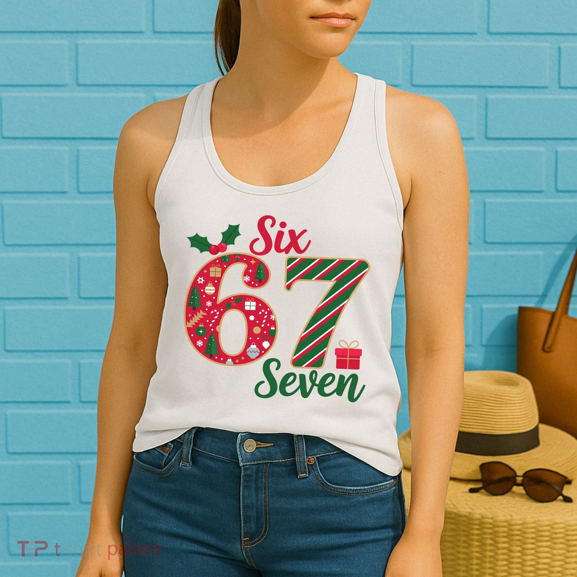 67 Christmas Festive 6-7 Six Seven Meme Women's Tank Top