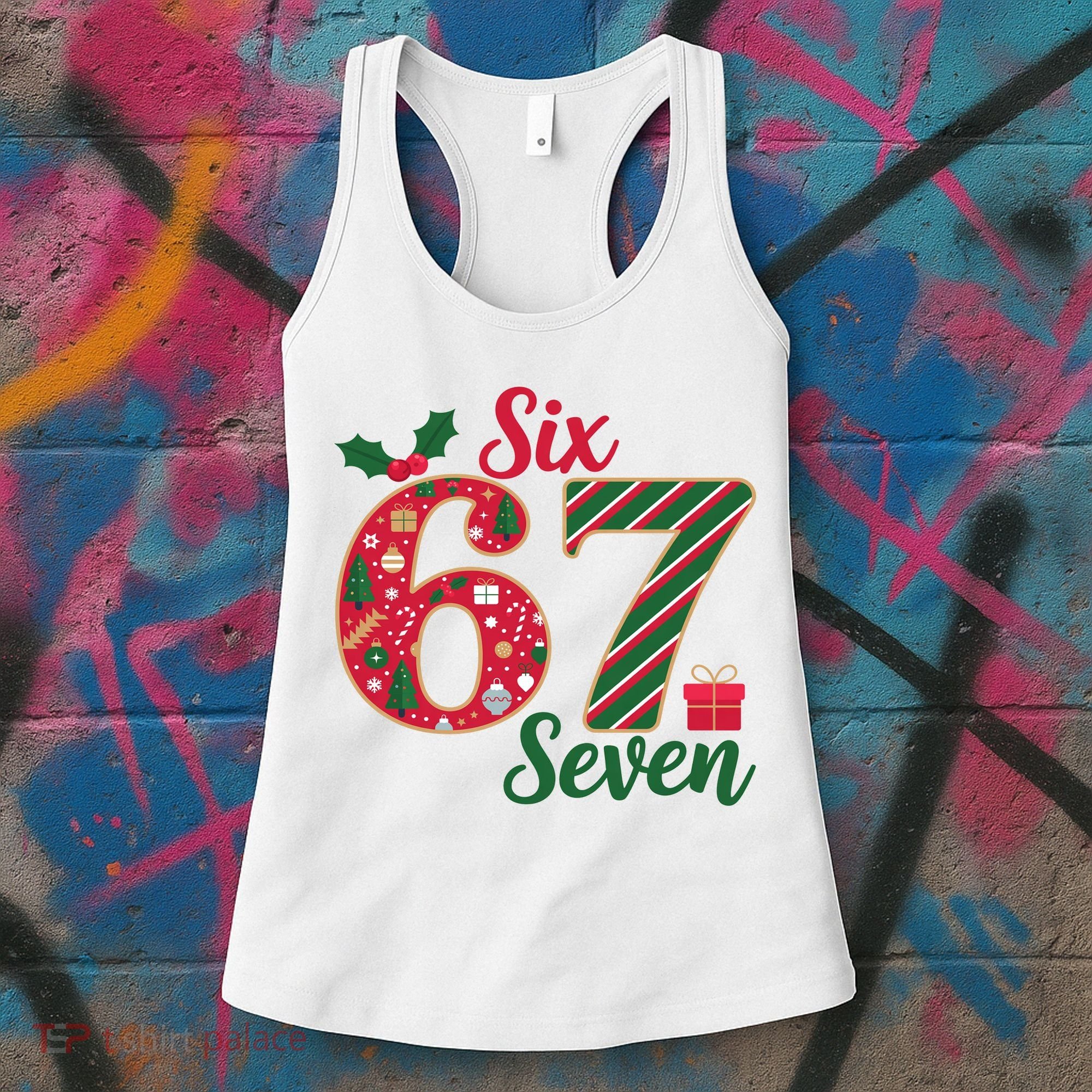 67 Christmas Festive 6-7 Six Seven Meme Women's Tank Top