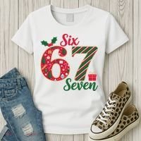 67 Christmas Festive 6-7 Six Seven Meme Women's T-Shirt thumb 3