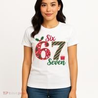 67 Christmas Festive 6-7 Six Seven Meme Women's T-Shirt thumb 4