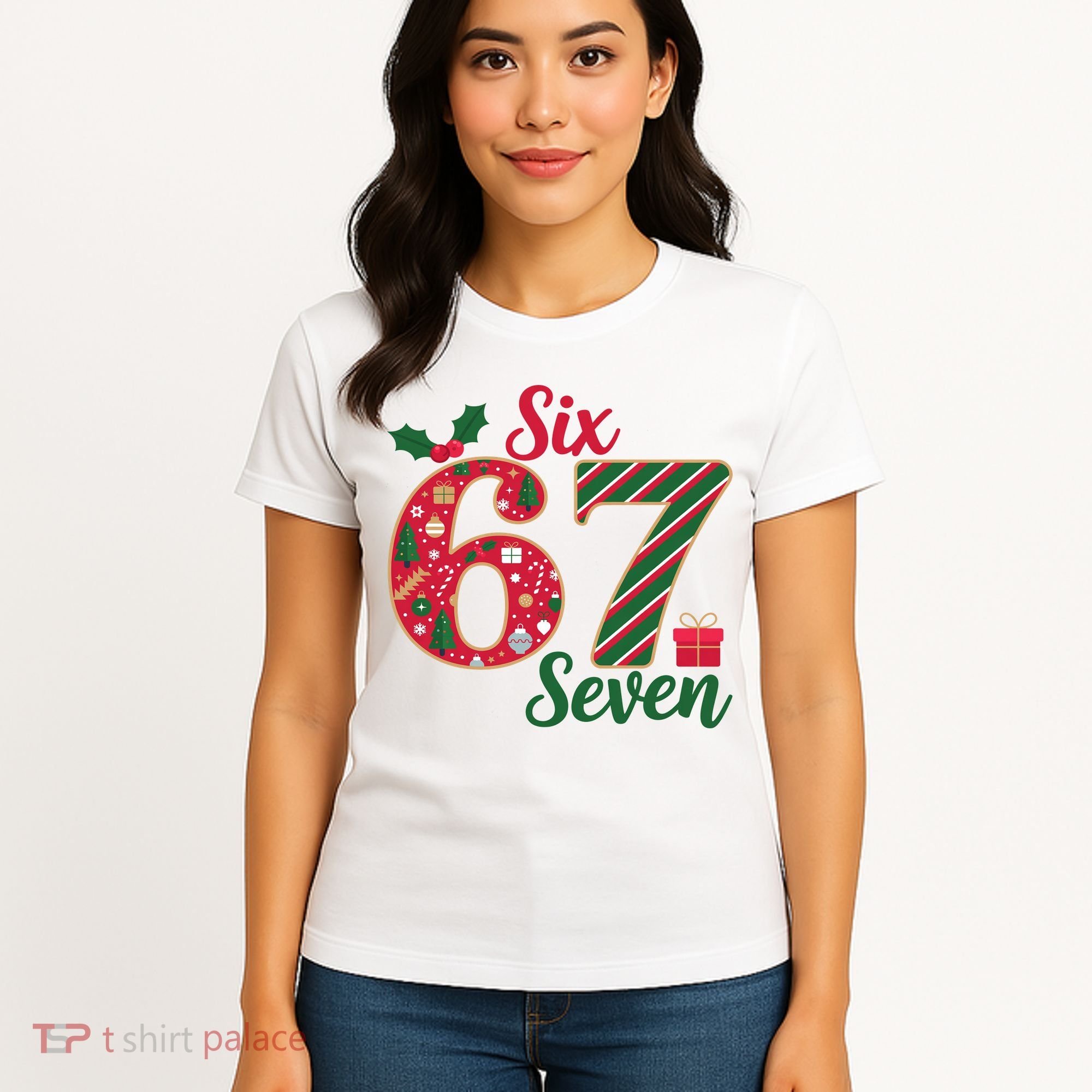 67 Christmas Festive 6-7 Six Seven Meme Women's T-Shirt