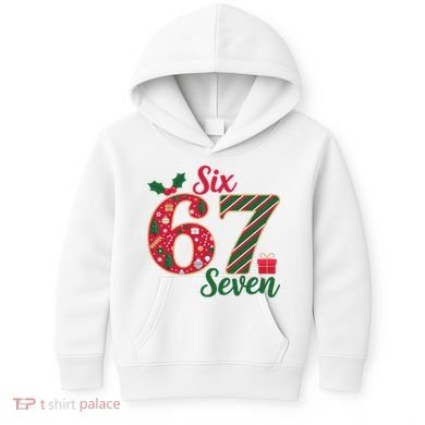 67 Christmas Festive 6-7 Six Seven Meme Kids Hoodie