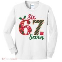 67 Christmas Festive 6-7 Six Seven Meme Kids Long Sleeve Shirt thumb 0