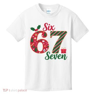 67 Christmas Festive 6-7 Six Seven Meme Kids T-Shirt