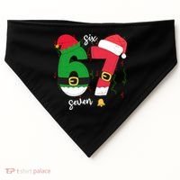 67 Christmas Funny 6-7 Meme Six Seven Xmas USA-Made Doggie Bandana thumb 0