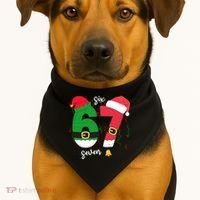 67 Christmas Funny 6-7 Meme Six Seven Xmas USA-Made Doggie Bandana thumb 1