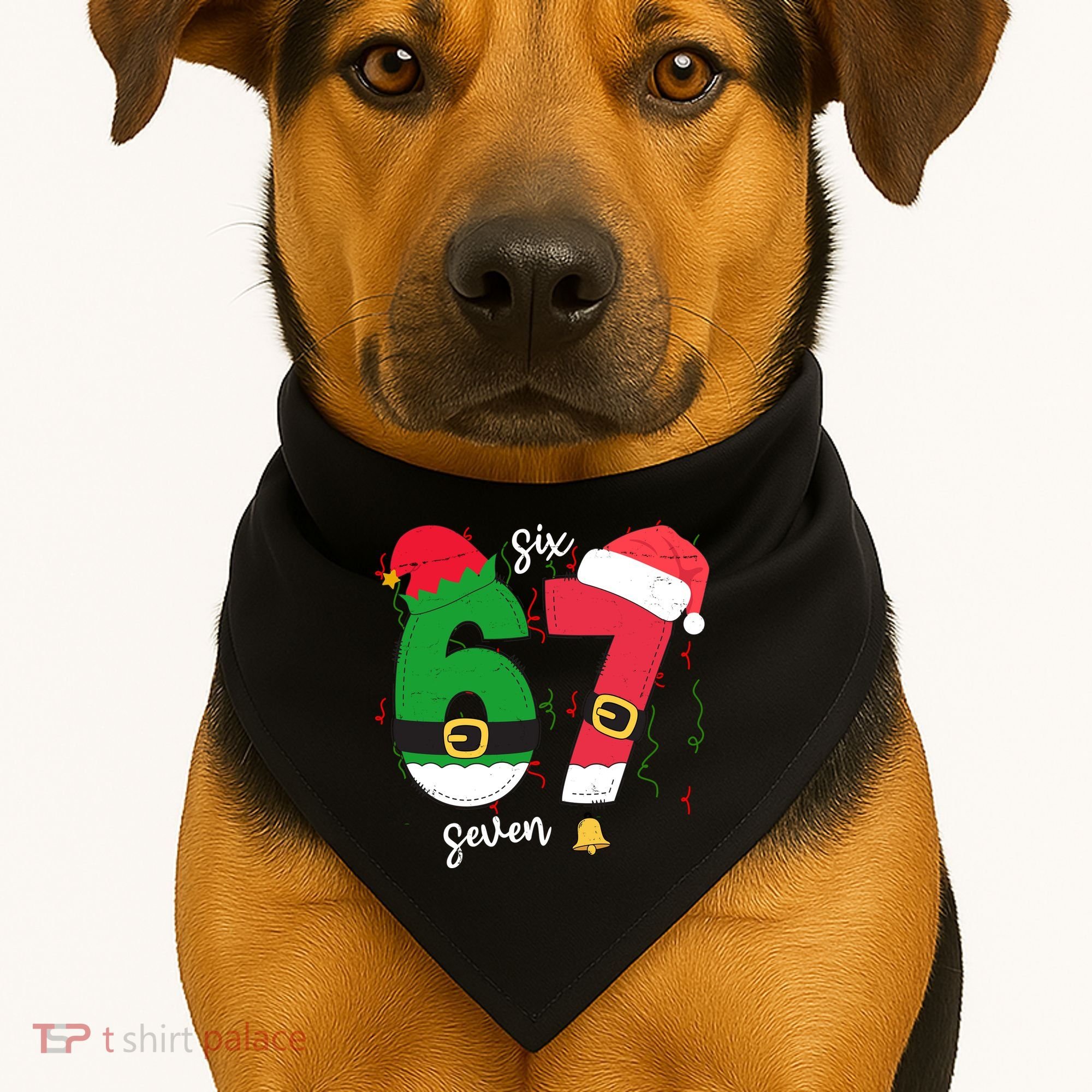 67 Christmas Funny 6-7 Meme Six Seven Xmas USA-Made Doggie Bandana
