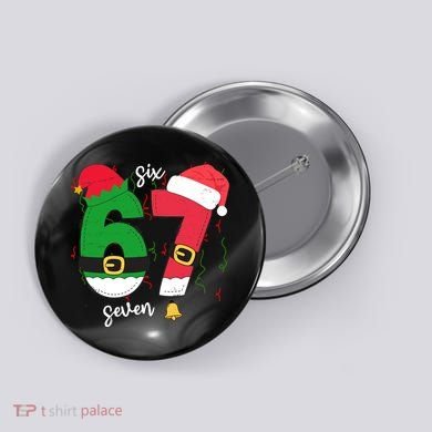 67 Christmas Funny 6-7 Meme Six Seven Xmas Button