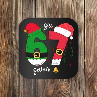67 Christmas Funny 6-7 Meme Six Seven Xmas Coaster