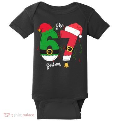 67 Christmas Funny 6-7 Meme Six Seven Xmas Baby Bodysuit