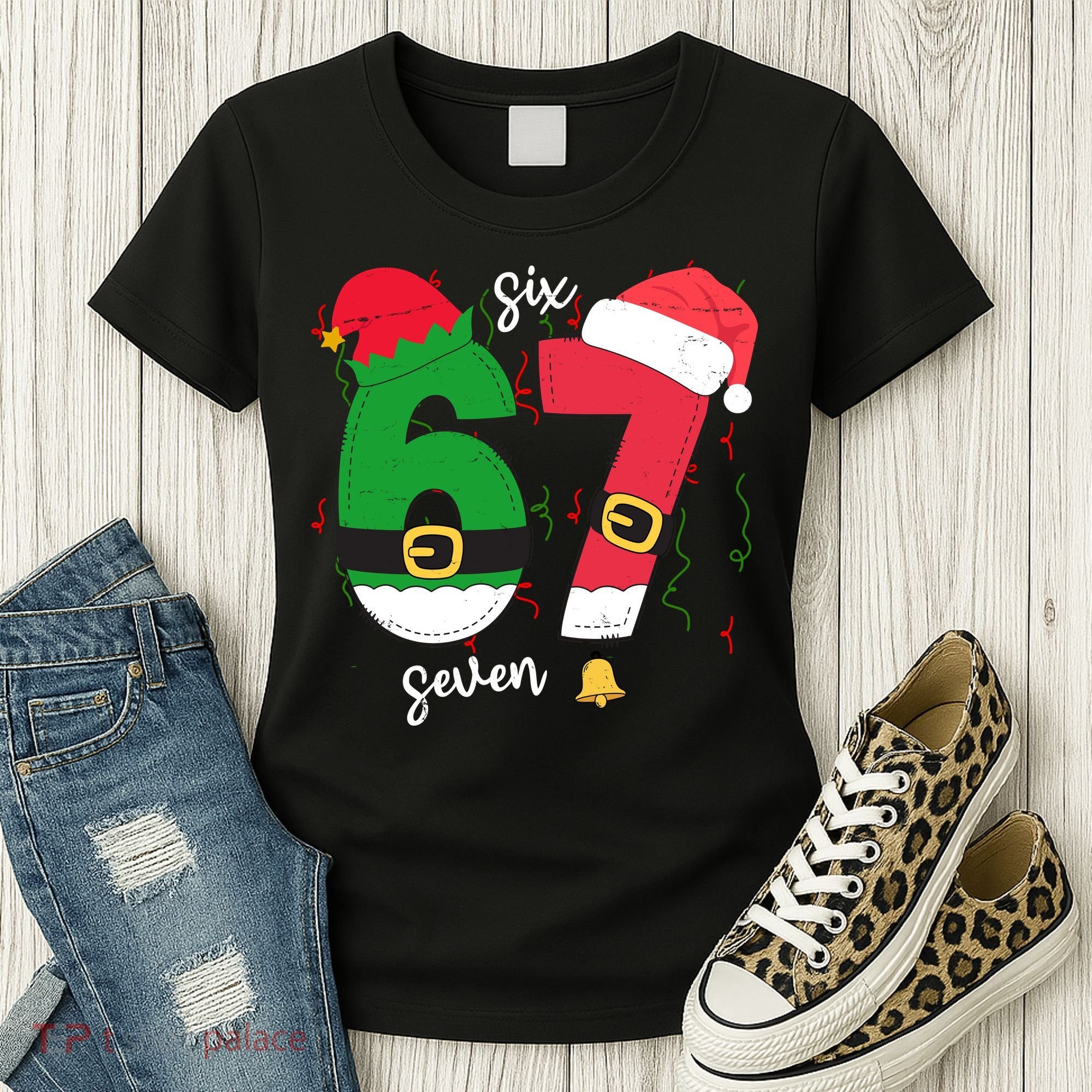 67 Christmas Funny 6-7 Meme Six Seven Xmas Women's T-Shirt
