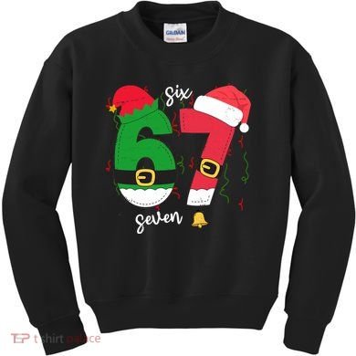 67 Christmas Funny 6-7 Meme Six Seven Xmas Kids Sweatshirt