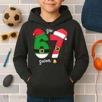 67 Christmas Funny 6-7 Meme Six Seven Xmas Kids Hoodie thumb 2