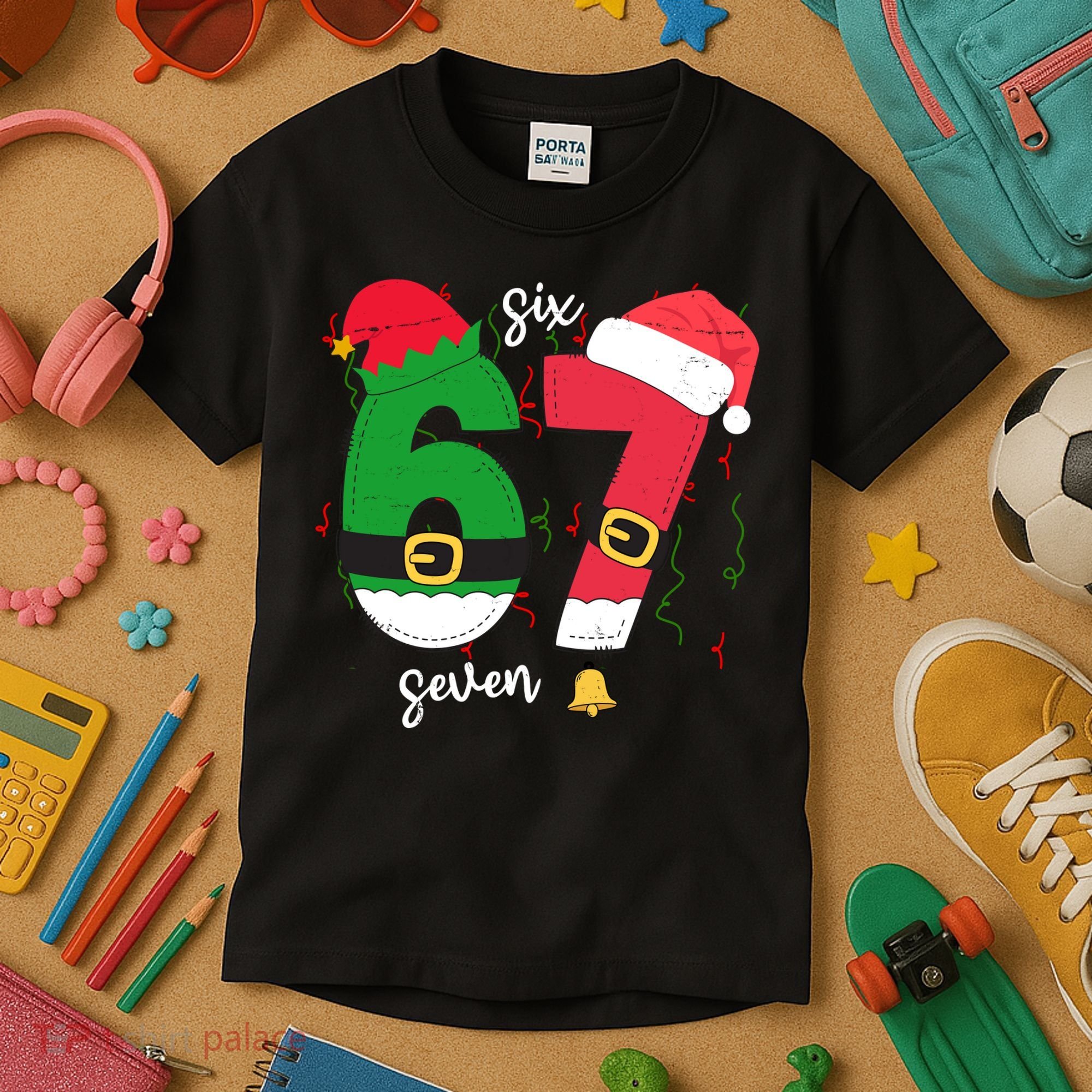 67 Christmas Funny 6-7 Meme Six Seven Xmas Kids T-Shirt