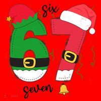 67 Christmas Funny 6-7 Meme Six Seven Xmas Santa Hat thumb 1