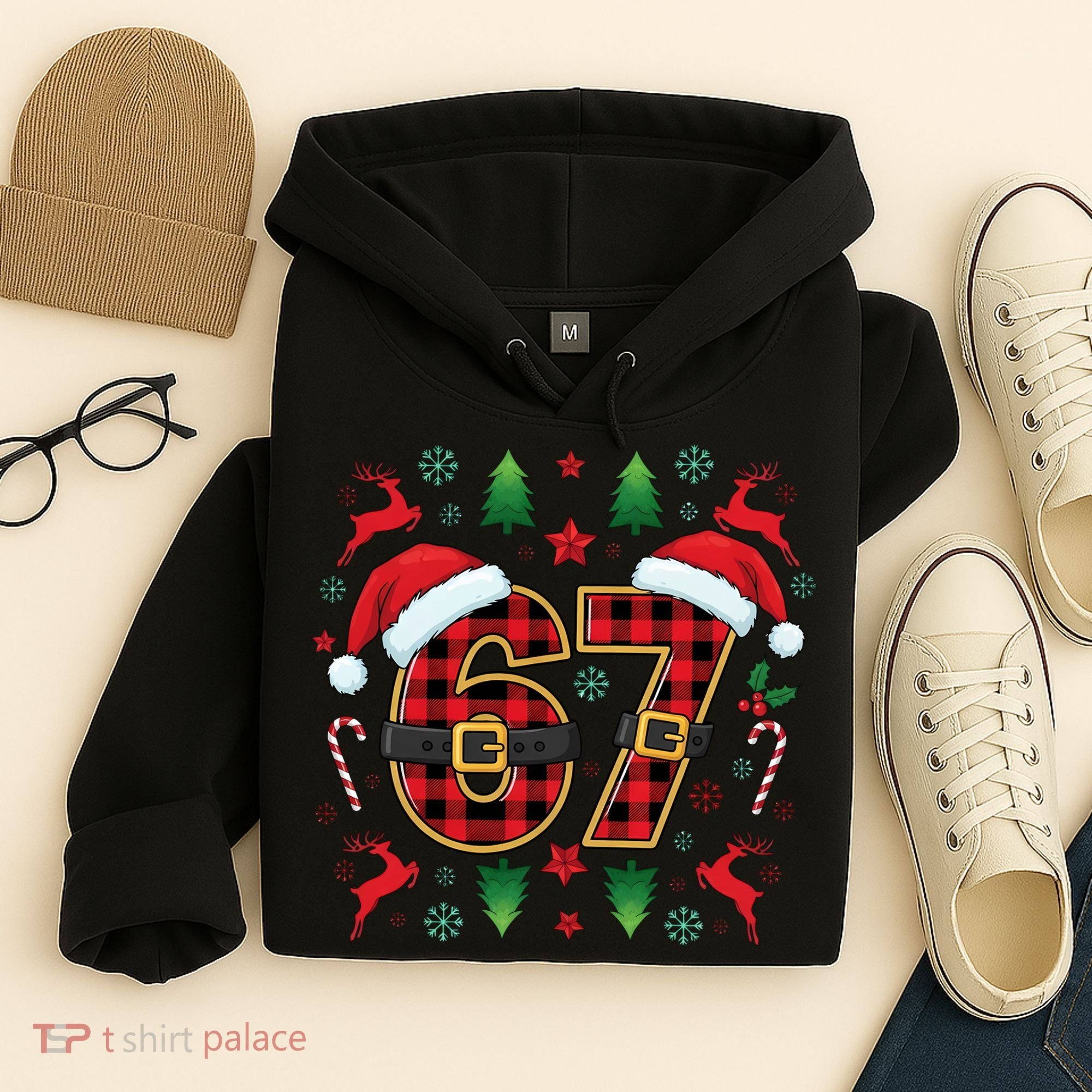 67 Christmas Plaid Number Viral Meme 6-7 Six Seven Hoodie