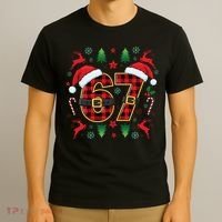 67 Christmas Plaid Number Viral Meme 6-7 Six Seven T-Shirt thumb 3