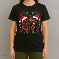 67 Christmas Plaid Number Viral Meme 6-7 Six Seven T-Shirt thumb 4