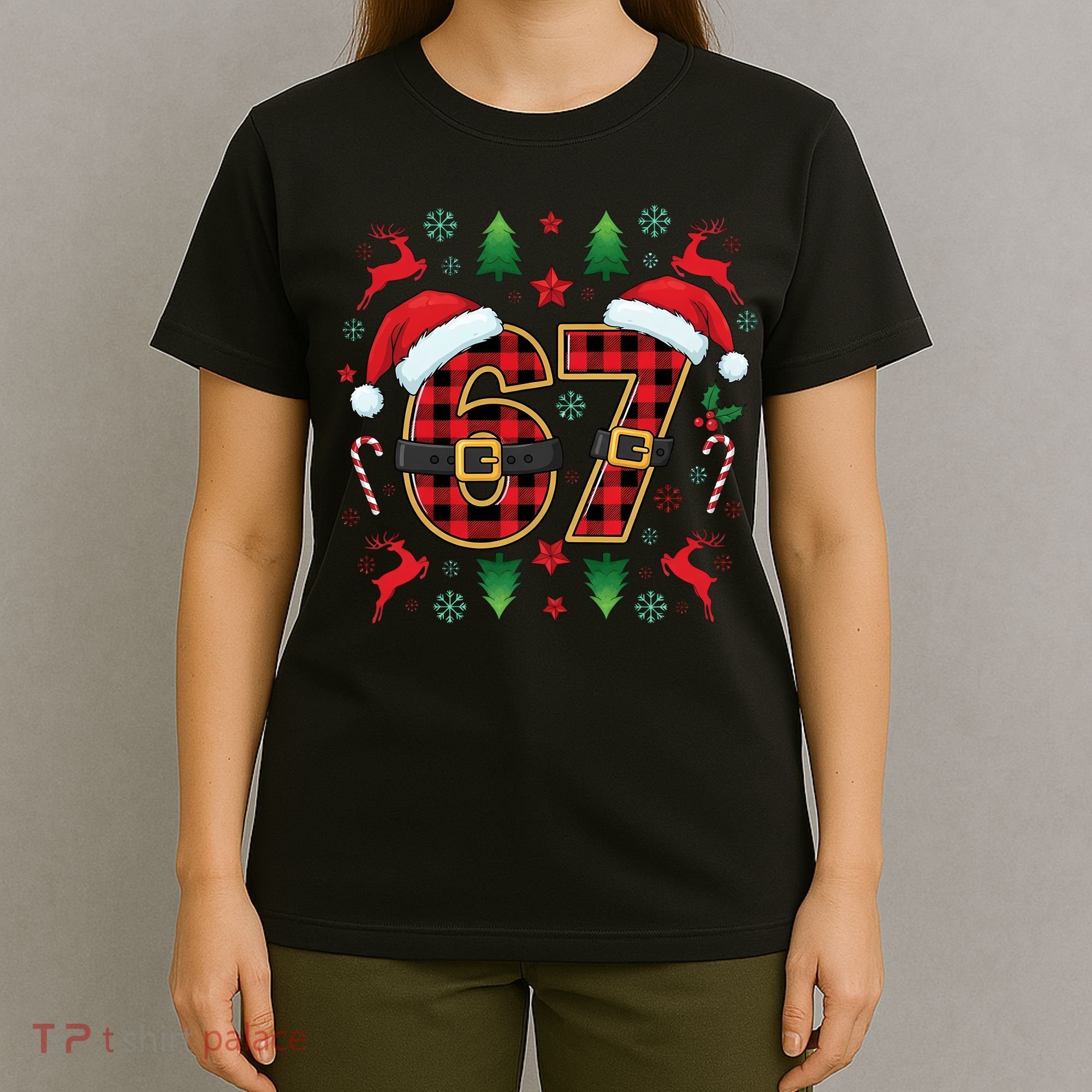 67 Christmas Plaid Number Viral Meme 6-7 Six Seven T-Shirt