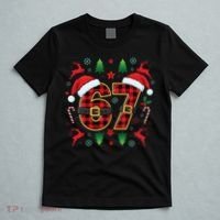 67 Christmas Plaid Number Viral Meme 6-7 Six Seven T-Shirt thumb 5