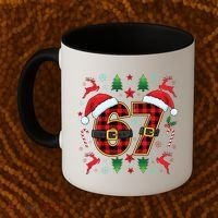 67 Christmas Plaid Number Viral Meme 6-7 Six Seven Coffee Mug thumb 2