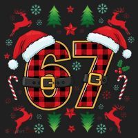 67 Christmas Plaid Number Viral Meme 6-7 Six Seven Beanie thumb 2